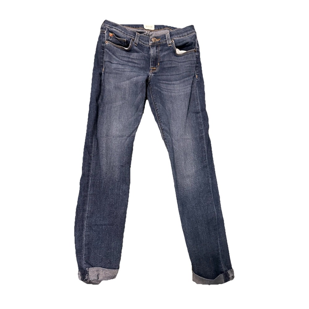 Hudson Harkin Super Skinny with Cuff Crop Jeans Blue Stretch Denim Womens Sz 26